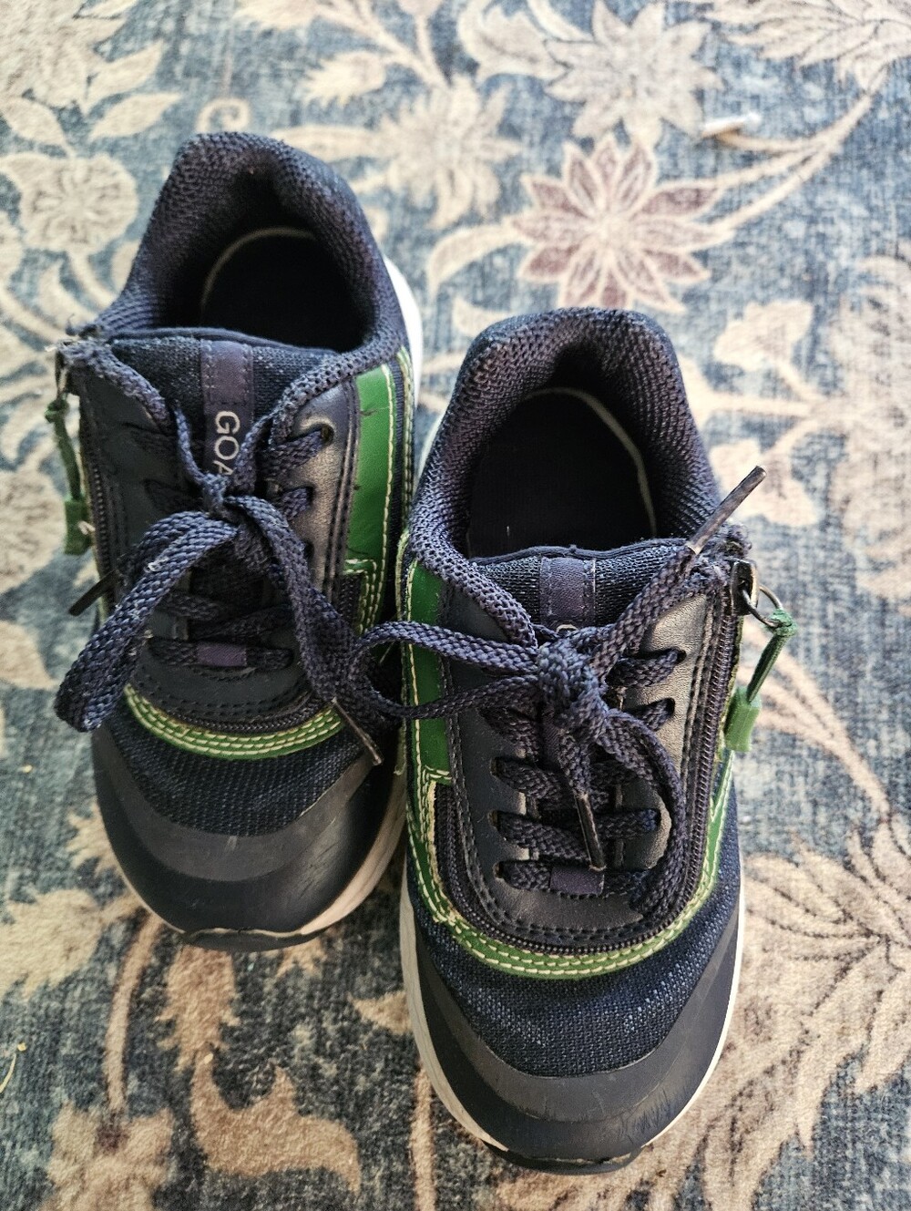 Kids Navy and Green Athletic Sneakers - Billy Footwear